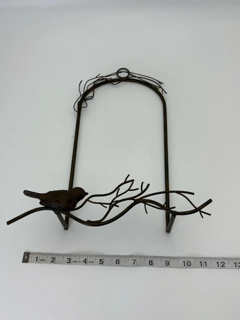 Metal Bird Wall Picture or Plate Hanger 15” tall and 12” wide